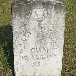 Grave William D Tindal 39th Alabama