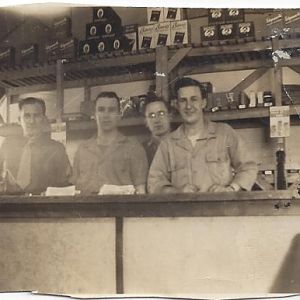 Group Photo - Inside Camp Carmarthen PX - 1944